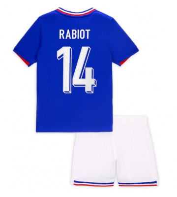 Francia Adrien Rabiot #14 Primera Equipación Niños Eurocopa 2024 Manga Corta (+ Pantalones cortos)